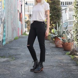 Levi’s Black Distressed Wedgie Fit Jeans